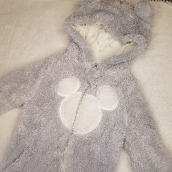 Baby Girl Boy Unisex Bodysuit 6-9M Fuzzy Warm Bear Winter Fall Cozy Hooded - Picture 2 of 7